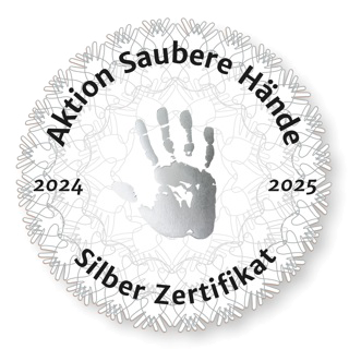 Silber Zertifikat der Aktion Saubere Hände