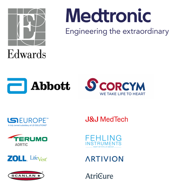 Anordnung von grafischen Logos der Sponsoren des herzmedizinischen Fachsymposium zum Abschied von Prof. Dr. Friedrich-Christian Rieß und Beginn von Prof. Dr. Thorsten Hanke als Chefarzt der Herzchirurgie Anordnung von grafischen Logos der Sponsoren des herzmedizinischen Fachsymposium zum Abschied von Prof. Dr. Friedrich-Christian Rieß und Beginn von Prof. Dr. Thorsten Hanke als Chefarzt der Herzchirurgie